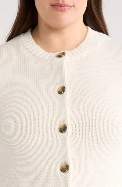 Anne Klein Button Front Sweater Vest In Neutral