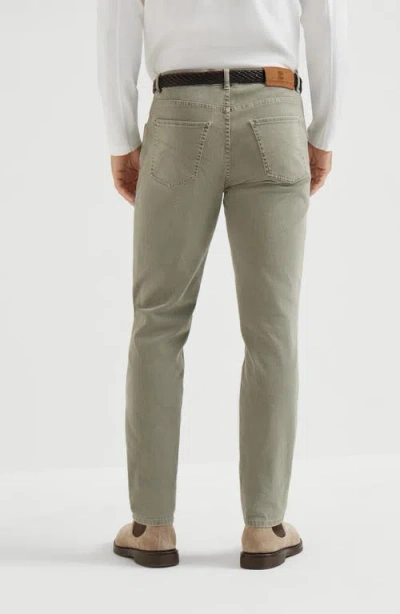 Brunello Cucinelli Pants With Turn-up Hem In Green