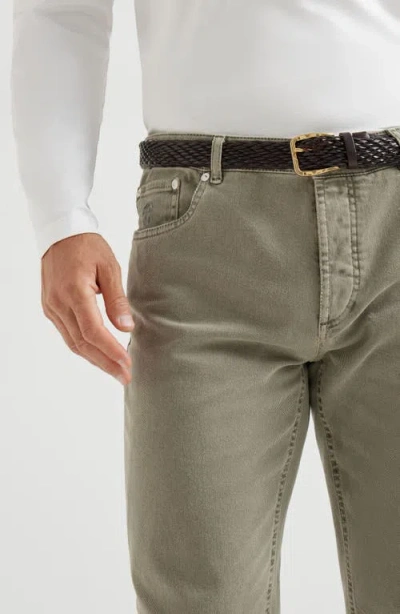 Brunello Cucinelli Pants With Turn-up Hem In Green
