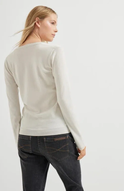 Brunello Cucinelli Cashmere-blend V-neck Jumper In White