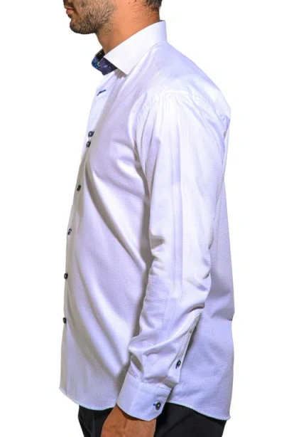 Maceoo Fibonacci Resistance Contemporary Fit Cotton Button-up Shirt In White