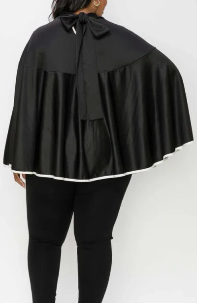 L I V D Kadra Ribbon Detail Cape In Black