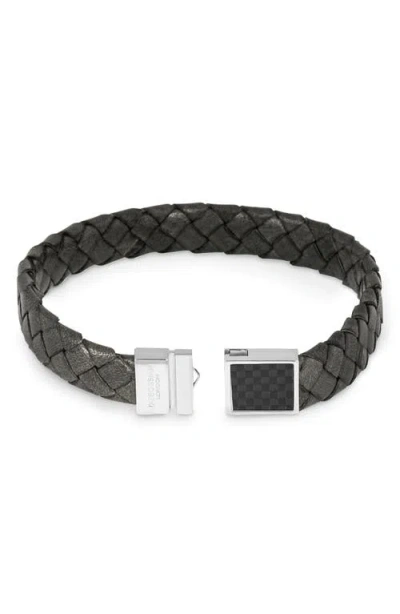 Tateossian Carbon Woven Leather Bracelet