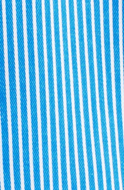 Icecream Decker Pinstripe Cotton Camp Shirt In Blue