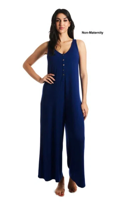 Everly Grey Luana During & After Maternity/nursing Romper In Blue