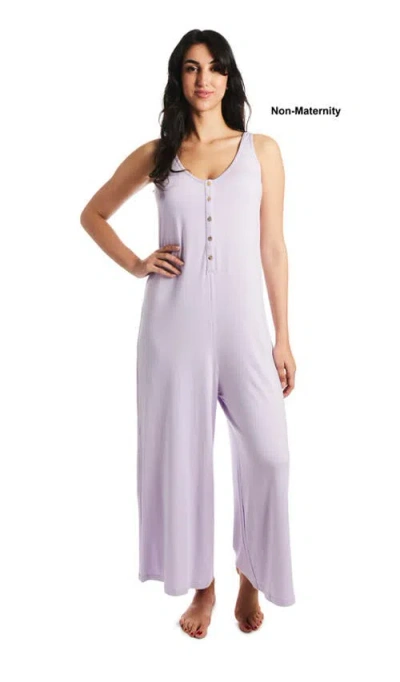 Everly Grey Luana Jersey Maternity/nursing Romper In Purple