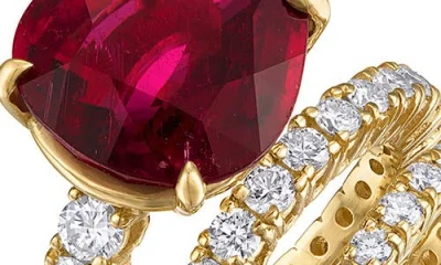 Mindi Mond Rubellite & Diamond Spiral Ring