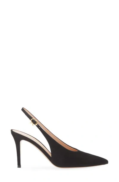 Gianvito Rossi Robbie 55 Patent Leather Slingback Pumps