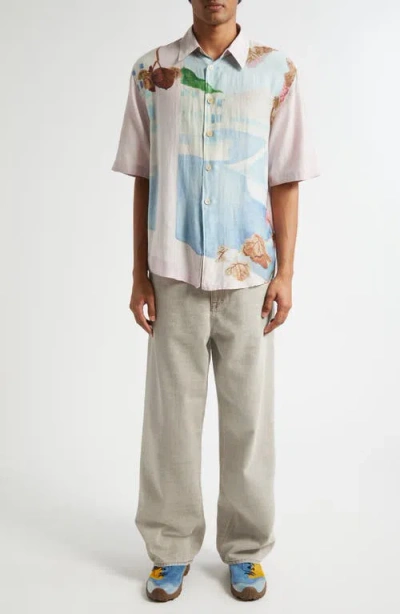 Our Legacy Printed Short Sleeve Lightweight Fabric Shirt In Multi