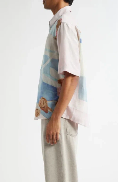 Our Legacy Printed Short Sleeve Lightweight Fabric Shirt In Multi