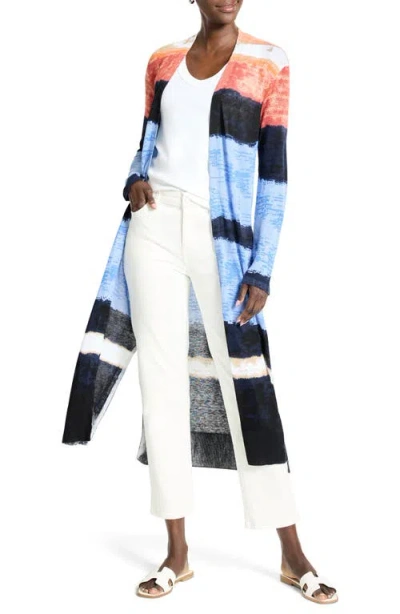 Nic + Zoe Nic+zoe Painted Peninsula Longline Cardigan In Multi