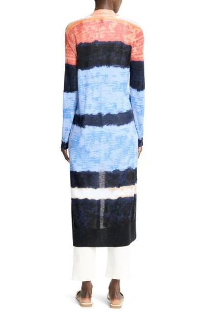 Nic + Zoe Nic+zoe Painted Peninsula Longline Cardigan In Multi
