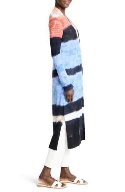 Nic + Zoe Nic+zoe Painted Peninsula Longline Cardigan In Multi
