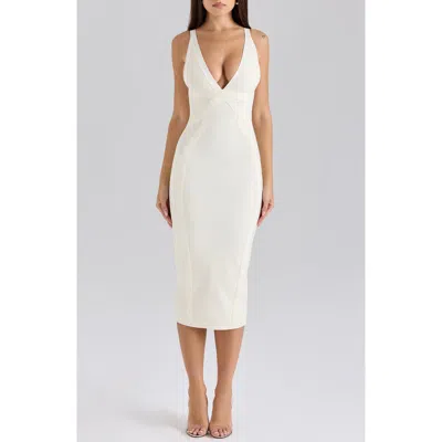 House Of Cb The Classic Midi Bandage Dress In White