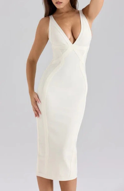 House Of Cb The Classic Midi Bandage Dress In White