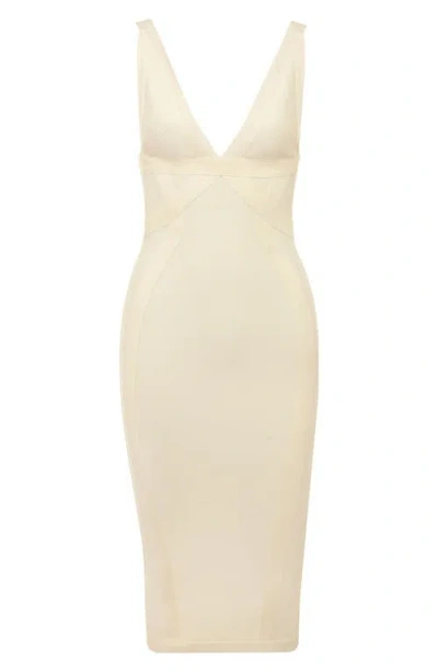 House Of Cb The Classic Midi Bandage Dress In White