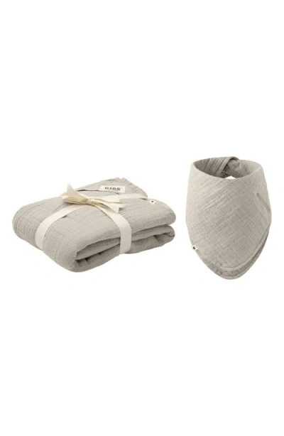 Bibs Organic Cotton Muslin Swaddle Blanket & Bib Set