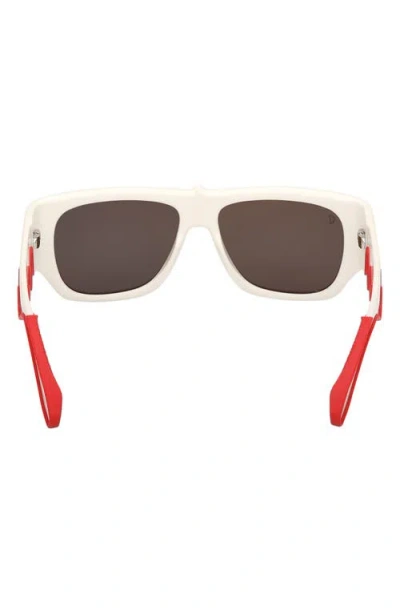 Christian Louboutin 57mm Loubishark Square Sunglasses In White