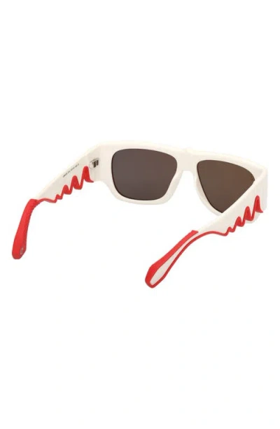 Christian Louboutin 57mm Loubishark Square Sunglasses In White
