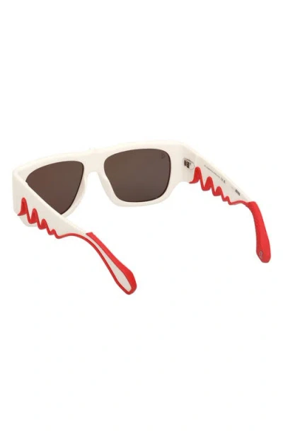 Christian Louboutin 57mm Loubishark Square Sunglasses In White