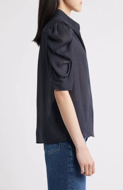 Frame The Gillian Puff Sleeve Silk Blouse