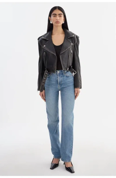 Lamarque Ford | Distressed Leather Jacket In Black