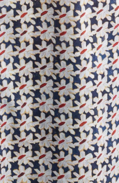 Scott Barber Floral Cotton Voile Button-up Shirt In Gray
