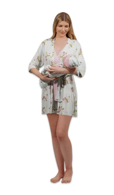 Everly Grey Adaline During & After 5-piece Maternity/nursing Sleep Set For Mom & Baby In White