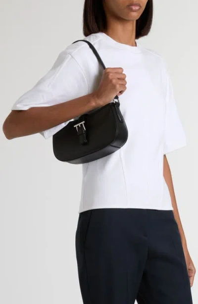 Alexander Mcqueen Mini T-bar Buckle-fastening Calfskin Shoulder Bag In Black