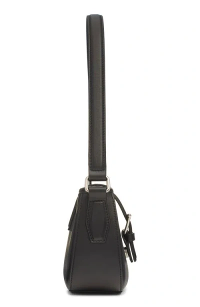 Alexander Mcqueen Mini T-bar Buckle-fastening Calfskin Shoulder Bag In Black