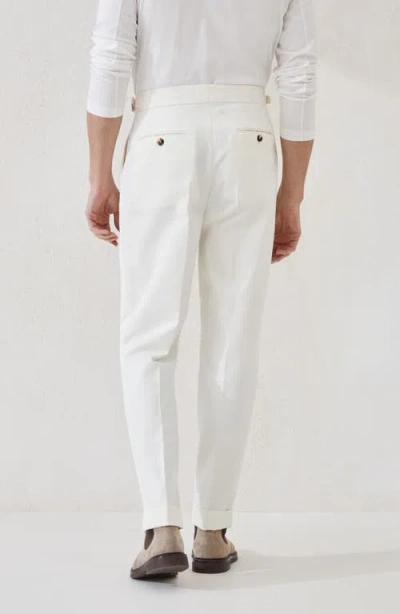 Brunello Cucinelli Gabardine Tailor Fit Trousers In White