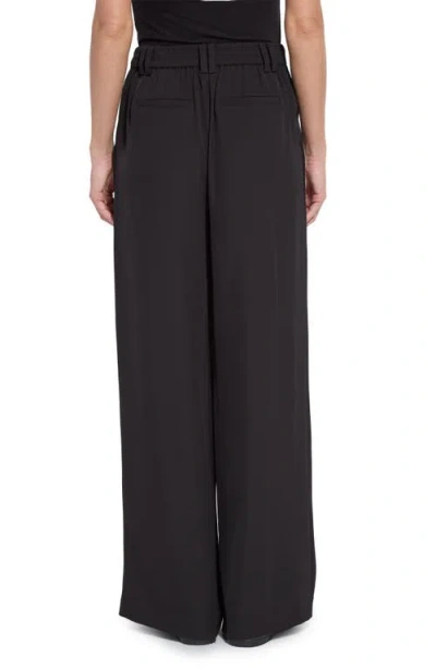 Lyssé Darcy Pleated Wide Leg Trouser Curvy In Black