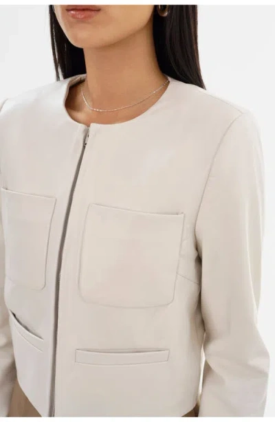 Lamarque Linette | Leather Jacket In White