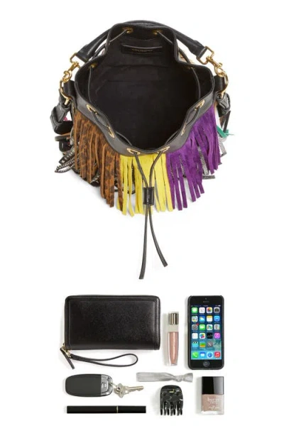 Saint Laurent 'emmanuelle' Suede Fringe Bucket Bag
