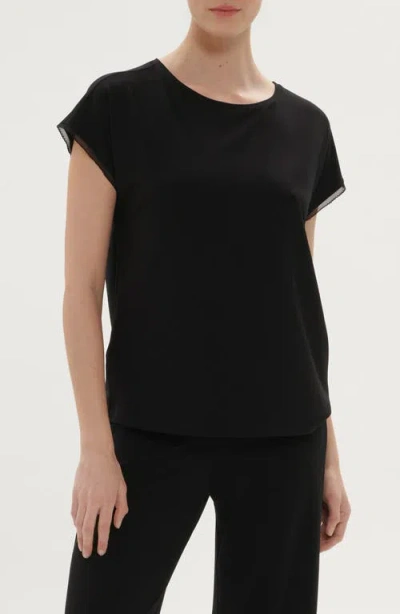 Simone Perele Aurore Lace Trim Pajama T-shirt In Black