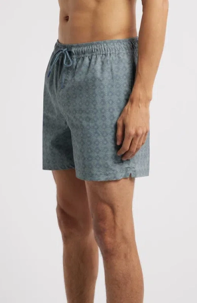Rails La Brea Iridescent Swim Trunks In Blue