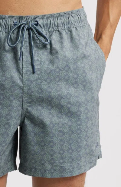 Rails La Brea Iridescent Swim Trunks In Blue