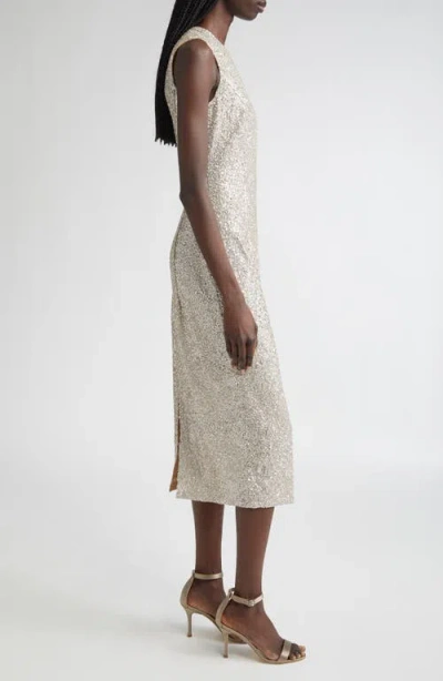 Michael Kors Collection Hand Embroidered Sequin Midi Dress