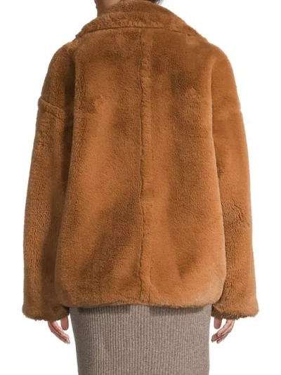 Emilia George Maia Faux Fur Coat In Brown