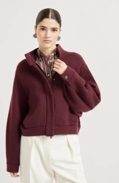 Brunello Cucinelli Double-knit Outerwear In Burgundy