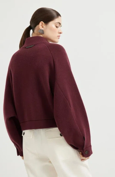 Brunello Cucinelli Double-knit Outerwear In Burgundy