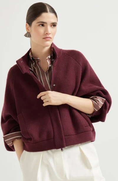 Brunello Cucinelli Double-knit Outerwear In Burgundy