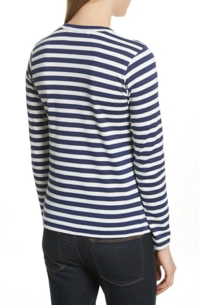 Comme Des Garçons Play Double Heart Stripe Tee