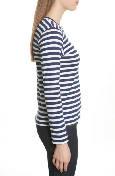 Comme Des Garçons Play Double Heart Stripe Tee