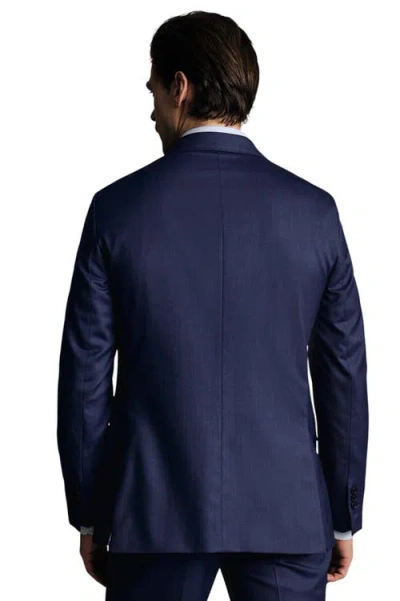 Charles Tyrwhitt Ultimate Performance Sharkskin Suit Jacket In Blue