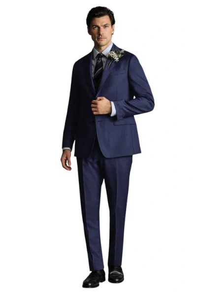 Charles Tyrwhitt Ultimate Performance Sharkskin Suit Jacket In Blue