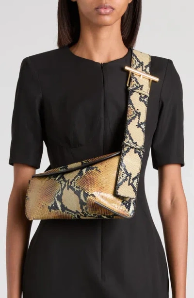 Alexander Mcqueen Mcqueen T-bar Sling Python Embossed Leather Crossbody Bag