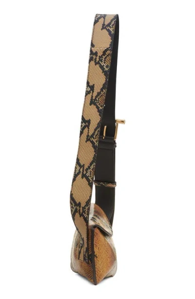 Alexander Mcqueen Mcqueen T-bar Sling Python Embossed Leather Crossbody Bag