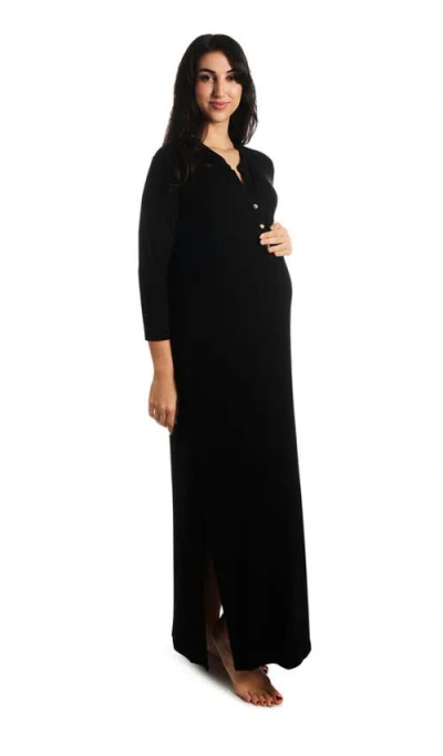 Everly Grey Maternity Juliana /nursing Dress In Black