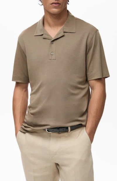 Mango Polo Shirt In Brown